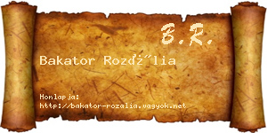 Bakator Rozália névjegykártya